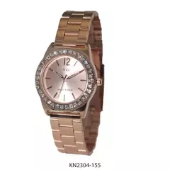 Reloj Knock Out KN2304-155 malla de metal rose con cubics para dama - comprar online