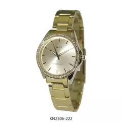 Reloj Knock Out KN2306-222 malla de metal dorado con cubics para dama - comprar online