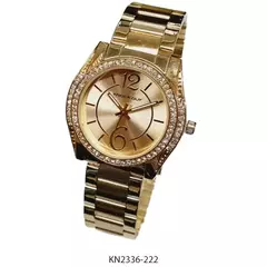 Reloj Knock Out KN2336-222 malla de metal dorado con cubics para dama - comprar online