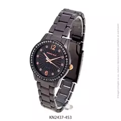 Reloj Knock Out KN2437-453 malla de metal negro con cubics para dama - comprar online