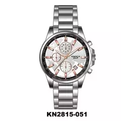 Reloj Knock Out KN2815-051 malla de metal plateado con calendario para caballero - comprar online