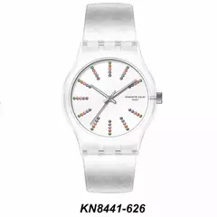 Reloj Knock Out KN8441-2-626 malla de caucho blanco para dama - comprar online