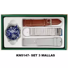 Reloj Smartwatch Knock Out KN5147 set con 3 mallas para caballero - BRAINE JOYAS Y RELOJES