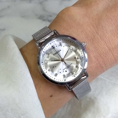 Reloj Tressa Ava-m-03 TR-243 malla de metal tejido Plateado para dama