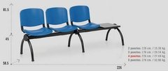 Silla Op Tandem 5 Puestos Base Negra Oficina Sala De Espera - comprar online