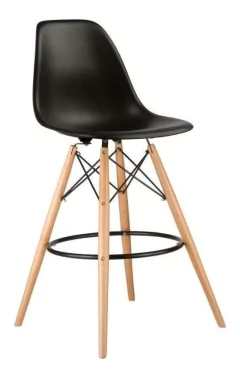 Banqueta Alta Eames Plástico Base Madera - tienda online