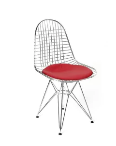 Silla Bertoia Eames Eiffel Cromada Asiento Tapizado - tienda online