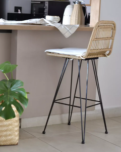 6 Banquetas Capri Natural / 4 Full Black Asiento Rattan Exterior - tienda online