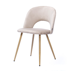 Imagen de 4 Sillas Myra Base Caño Madera Asiento Tapizado Tela