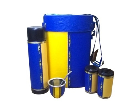 Set Matero Completo Forrado Futbol Bolso Portatermo Termo 1000ml Yerbera Azucarera Mate y Bombilla Cod 133-756 en internet