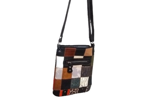 Cartera De Cuero De Retazos Cod 222-3715
