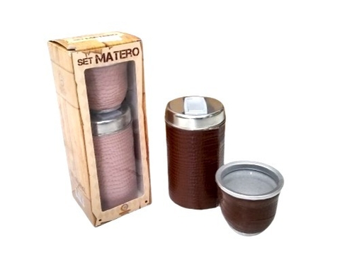 Set Matero Amargo Yerbera y Mate Forrado en Cuerina en Caja de Regalo Cod 400-1007 - comprar online