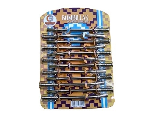 Bombillas de Bronce Niquelado Coco Estribo Blister x 12 Unidades Cod 400-4017