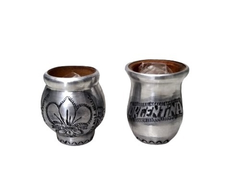 Mate de Madera Forrado en Aluminio Cincelado Cod 503-20 - comprar online