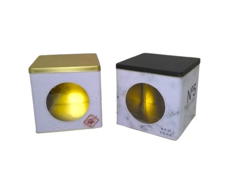 Lata Pannetone Cuadrada con Visor Cod 510-175 en internet