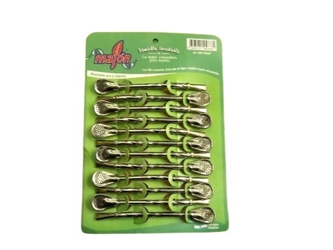 Bombillas de Bronce Niquelado Coco Cuchara Blister x 12 Unidades Cod 518-1020 - comprar online