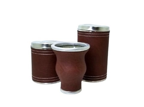 Set de Latas Forradas Cuerina Lisa Cod 999-042 - comprar online
