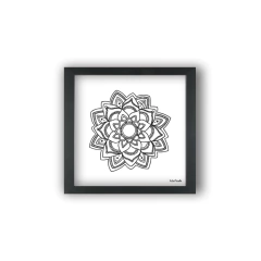 Quadro Mandala Preto e Branco
