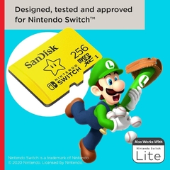 MEMORIA MICRO SD SANDISK 256GB MARIO STAR OFICIAL NINTENDO SWITCH en internet