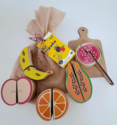 Kit Frutas de Cortar com Velcro + Tábua + Faca em mdf - comprar online