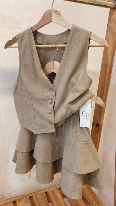 Pollera volados corderoy