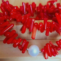 Colar Coral e Pérola