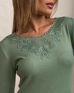 Blusa Mauricio 12957 algodao com renda m/L - comprar online