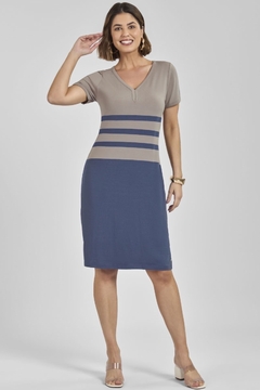 VESTIDO Juanna 29762 VISCO STRETCH LISTRADORA