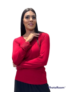 Blusa Mauricio 12901 malha com renda m/L - loja online