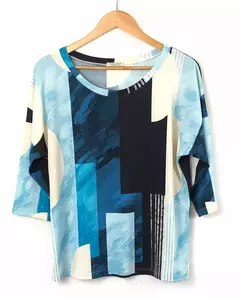 BLUSA Caroll 25155 VNZ ABSTRACT BASIC MNG PUNHO na internet