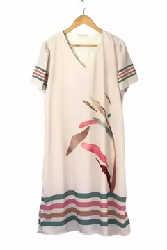 VESTIDO Caroll 24595 CREPE DEC V ESTAMPA LOCALIZADA - Loja de Roupas A Praça 