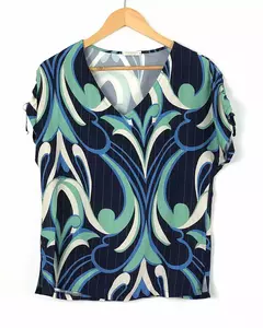 BLUSA Caroll 24657 DEC V DET DE AMARRAR NA MANGA VISCOSE SHINE - loja online