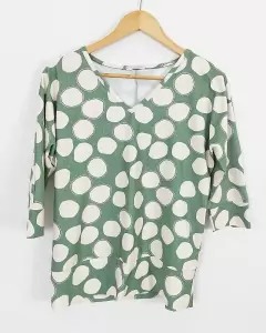 Blusa Caroll 21928 malha fria 3/4 estampada