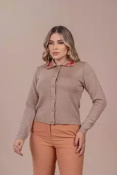 Casaco Portal 1457 gola bordada - comprar online