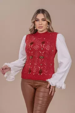 Colete Portal 1453 bordado mousse - comprar online