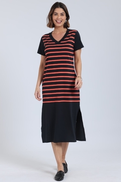 VESTIDO Juanna 29757 MIDI MM LISTRADO