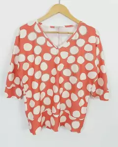 Blusa Caroll 21928 malha fria 3/4 estampada - loja online