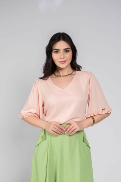 Blusa Jana Marçal 20009 viscose com manga 3/4