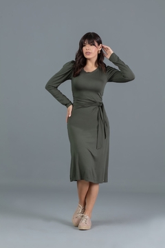 Vestido Hadaza 51410 viscolycra com laço na cintura