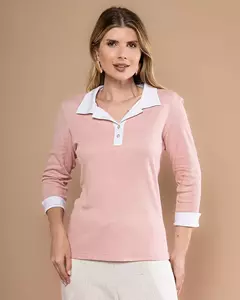 Blusa Mauricio 14328 3/4 gola polo - Loja de Roupas A Praça 