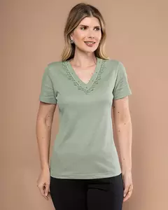 Blusa Mauricio 14077 mc guipir no decote - comprar online