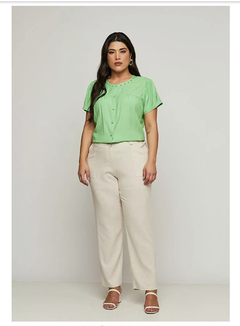 Blusa New Umbi 67623 visco linho aberta m/c