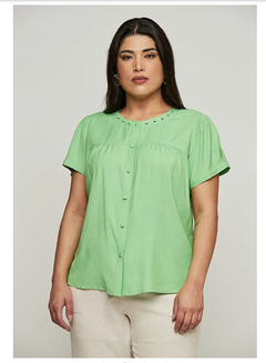 Blusa New Umbi 67623 visco linho aberta m/c - comprar online