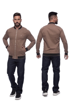 JAQUETA Dockston 7275 SARJA COM ELASTANO CAPUCCINO ML MODELAGEM SLIM