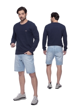 CAMISETA Dockston 7133 GOLA REDONDA TRICOT SELECT MARINHO ML MODELAGEM REGULAR
