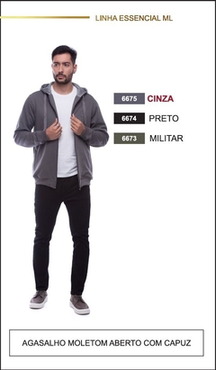 Blusa Dockston 6675 moletom aberta com ziper e capuz
