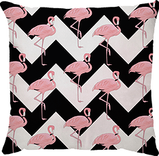 Capa Flamingo Chevron Preto Rosa