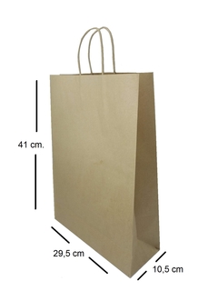 Bolsas Papel Madera Kraft c/manija de papel - N* 5/Oficio