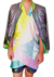 kimono colorido com tons amarelo, rosa e azul
