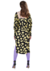 Vestido longo de fundo preto com estampas de smiles amarelos